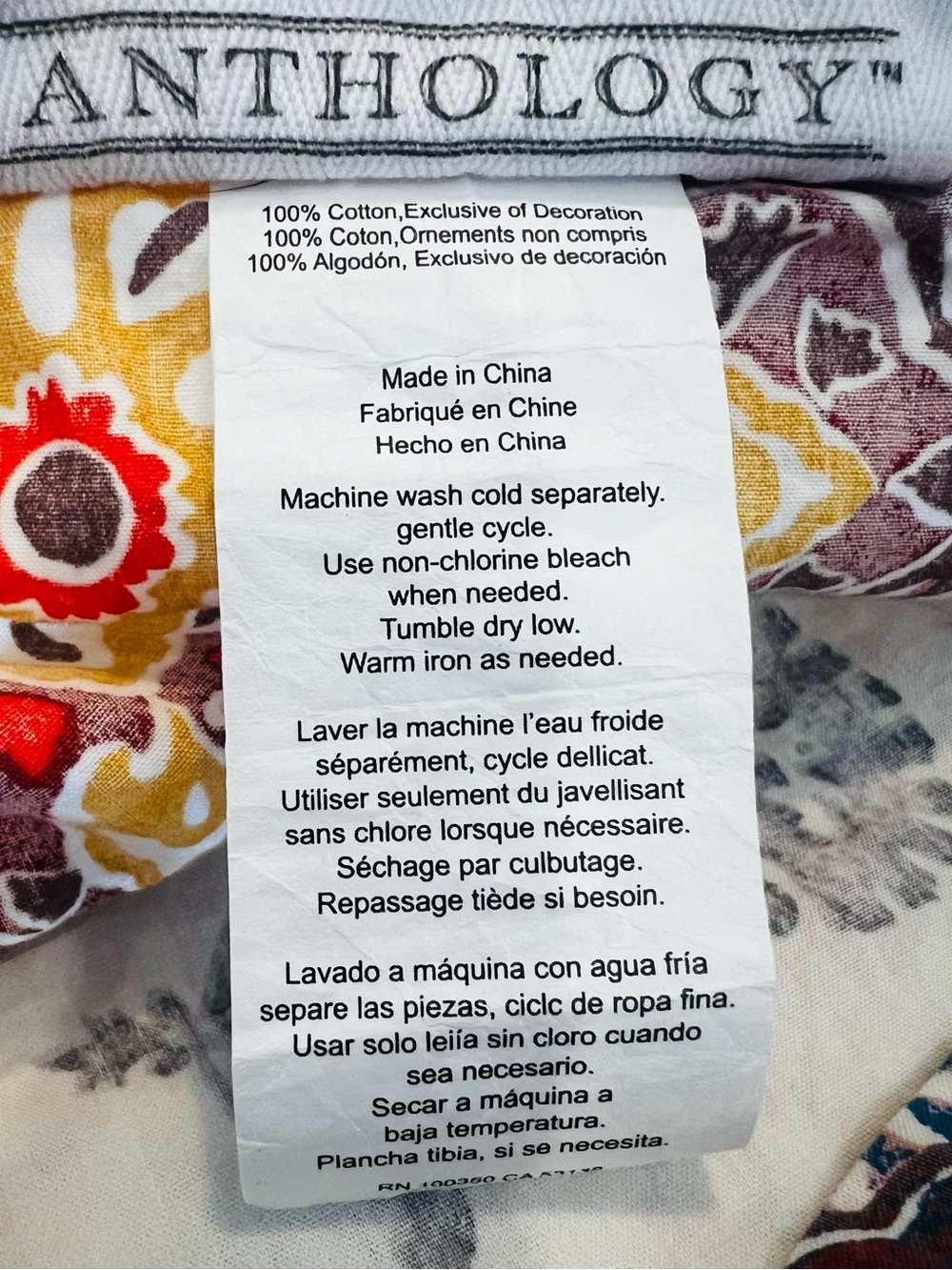 2  Anthropology Boho Pillow cover shams Gray Orange embroidered Cotton Standard - Picture 10 of 10